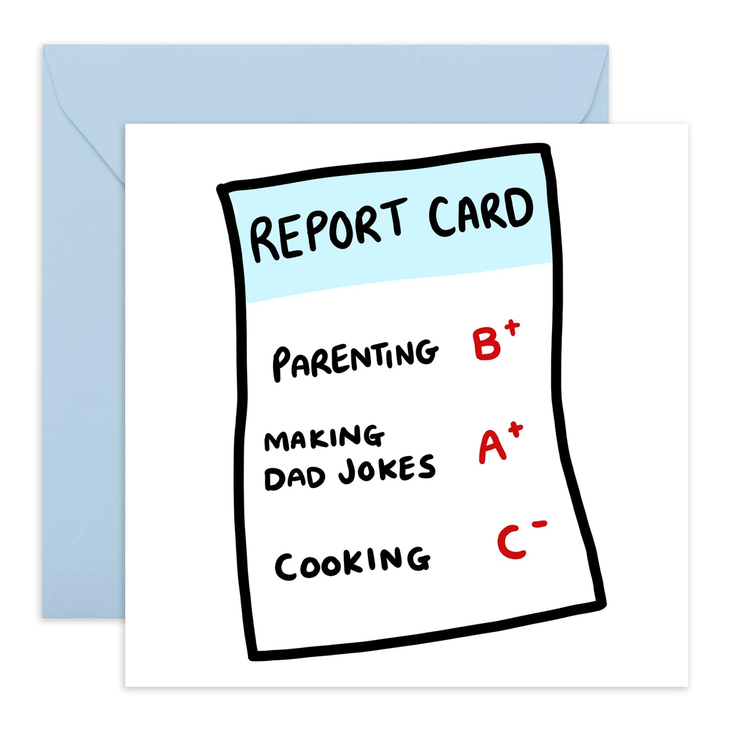Funny Greeting Cards For Father's Day - Parents Report Card - Cheeky Birthday Cards For Mum, Dad, Mummy, Daddy, Mam, In Law - Mothers Day Gift for Her - Comes With Stickers