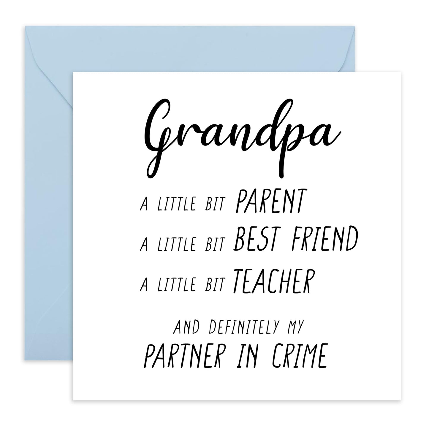 Greeting Card - 'GRANDPA PARTNER IN CRIME' - Perfect for Celebrating Your Mischievous and Beloved Grandpa - Ideal for Adding Humor and Warmth to His Special Day - Comes With Stickers By Central 23