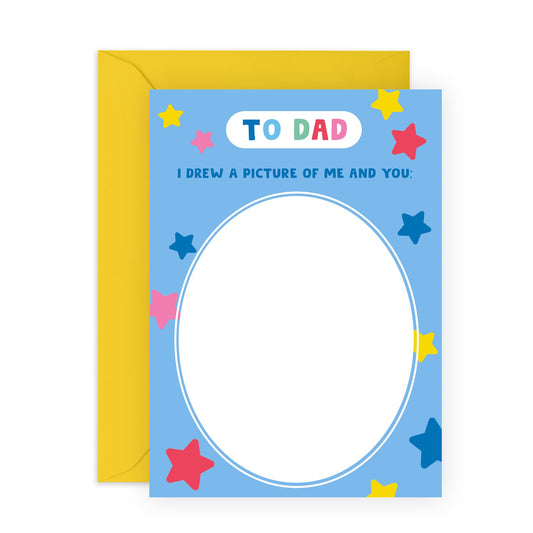 Heartfelt Card - 'DAD DREW ME AND YOU' - For Dads Daddy's Pops - Perfect for Celebrating Your Unique Bond - Ideal for Any Occasion or Just to Show Appreciation - Comes with Stickers by Central 23