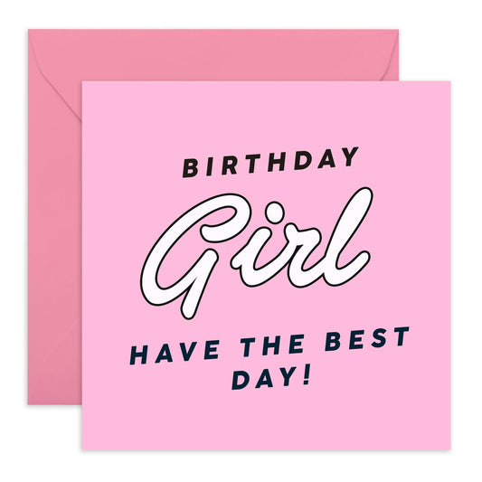 Cute Happy Birthday Card - 'Birthday Girl' - Gifts for Best Friends, Besties, BFF,Girlfriends, Sister, Sis, Gals - Enjoy Your Day - Comes with Fun Stickers