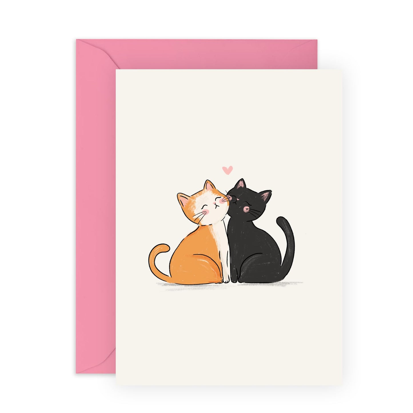 Greeting Card - 'CATS HEARTS' - Perfect for Adding a Purr-fectly Sweet Touch to Any Occasion - Ideal for Cat Lovers Him Her Husband Wife Girlfriend Boyfriend Spouse - Comes with Stickers By Central 23