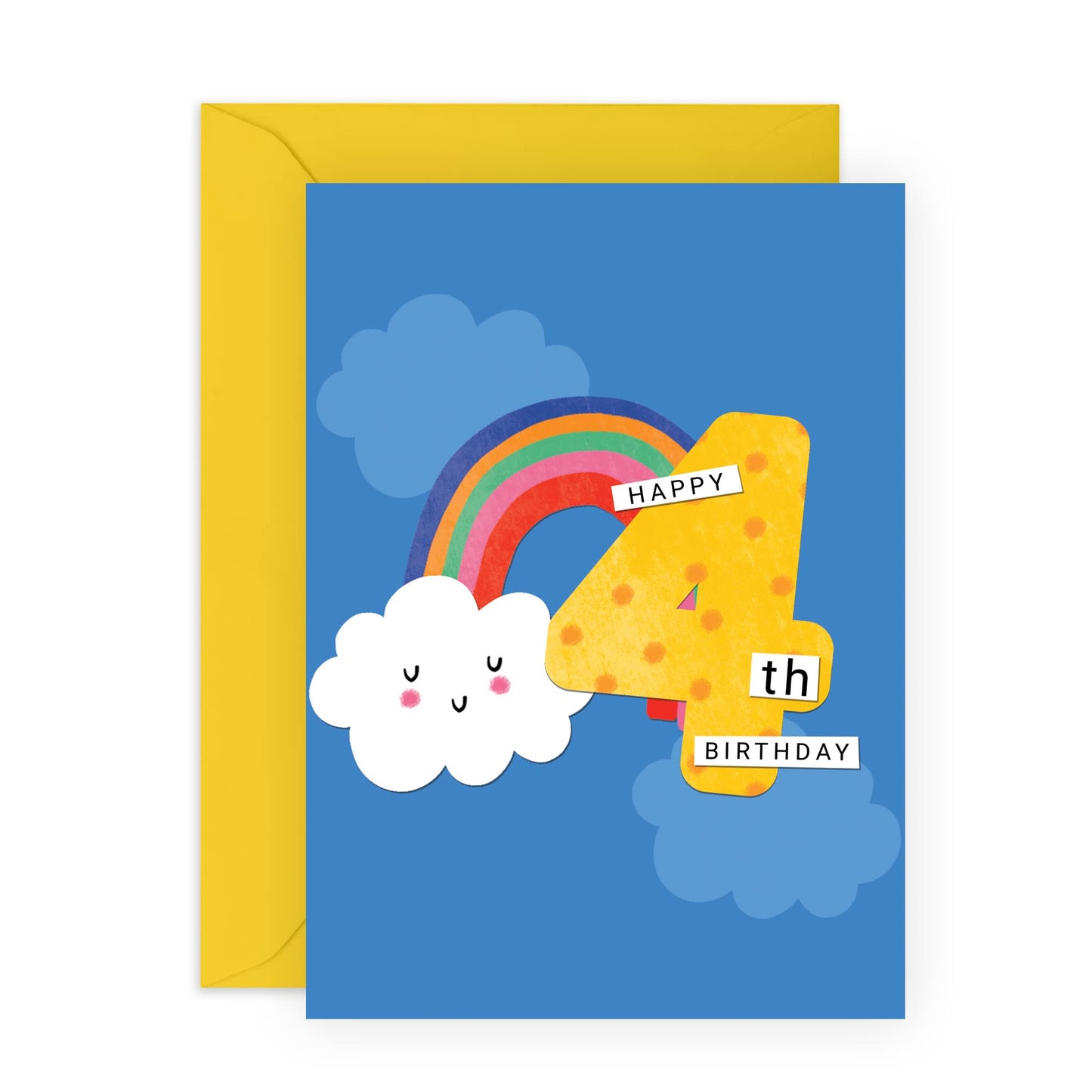 4th Birthday Cards For Girls - Happy Fourth Birthday Card For Kids - Rainbow Gifts For Daughter Granddaughter Goddaughter Age Four - Baby Girl - Comes With Fun Stickers - By Central 23