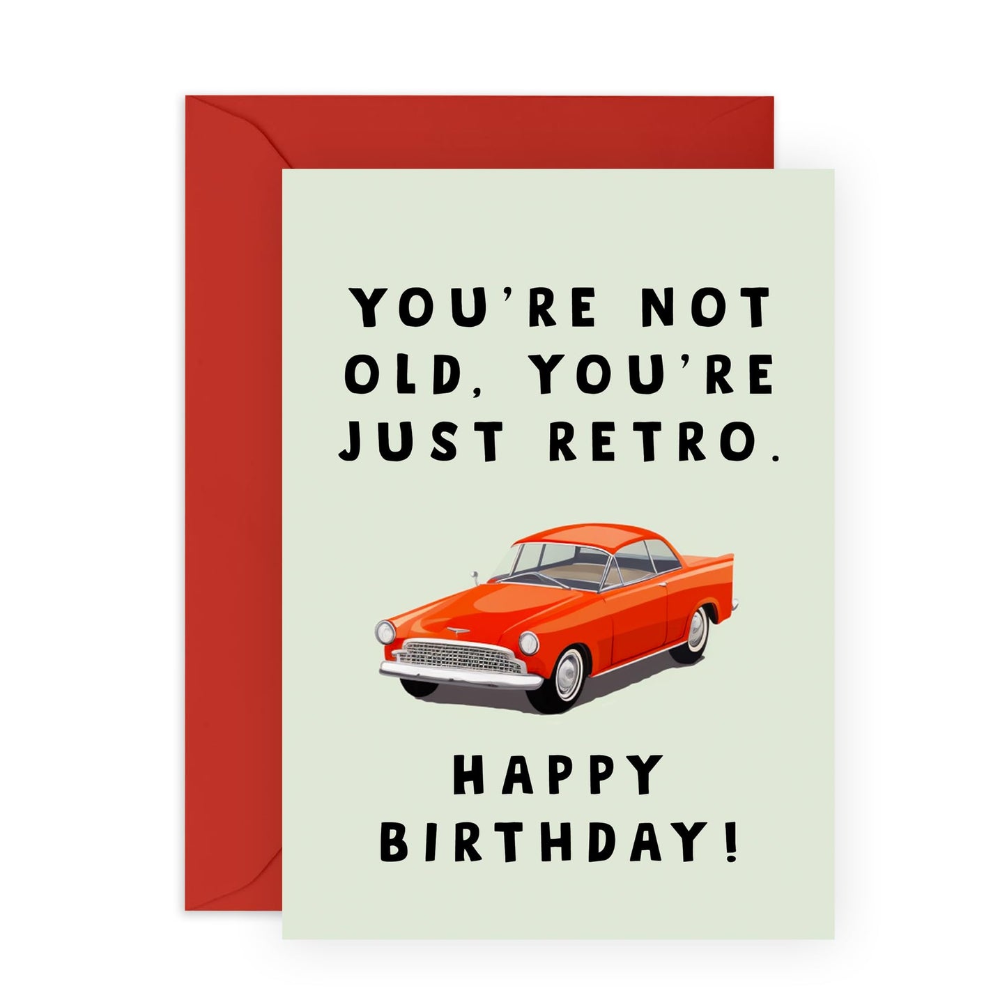 Dad Birthday Card - You're Not Old You're Just Retro - 40th 50th 60th- Hilarious Birthday Card For Men - Grandfather Birthday Card - Gifts For Him - Car Bday Card - Comes With Stickers By Central
