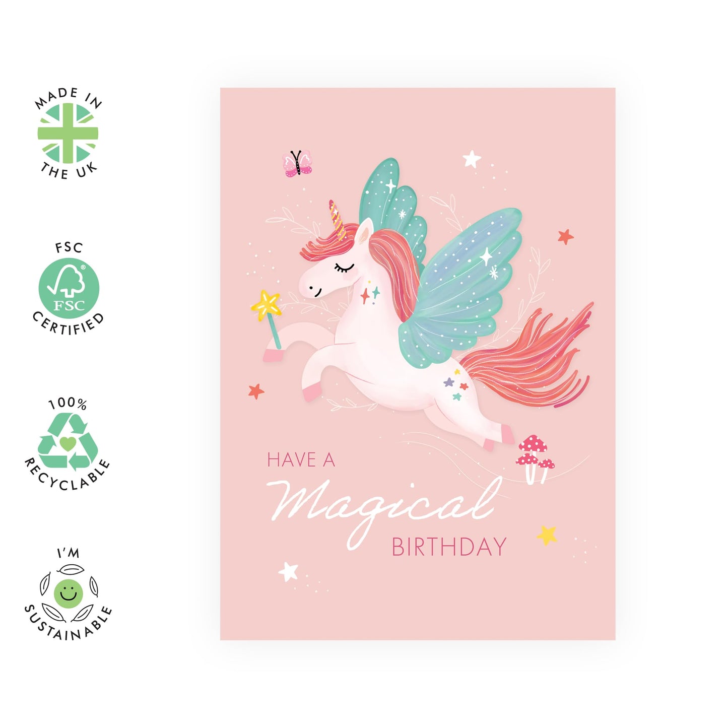 Birthday Greeting Card - 'UNICORN' - Perfect for Adding a Magical Touch to Any Birthday Celebration - Ideal for Unicorn Lovers, Kids, & Anyone Who Believes in Magic - Comes with Stickers By Central 23