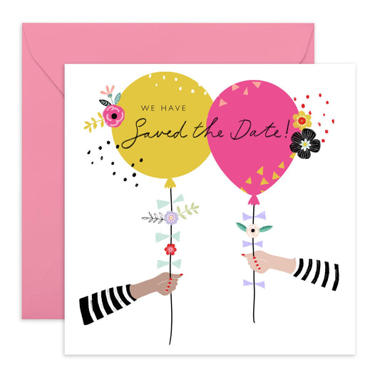 Invitation Acceptance Response From Guest - Balloon We Have Saved The Date - Wedding Reply Card Guest - Wedding Invitations From Groom Bride - Rsvp Reply Card - Comes With Fun Stickers By Central 23