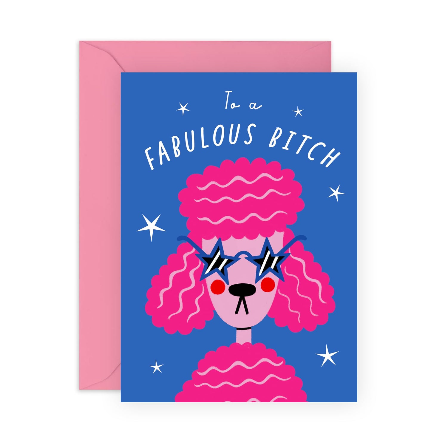Funny Greeting Card - 'Fabulous B*tch' - Greeting to BFFs, Best Friends, Buddies, Mate, Coworkers, Colleagues, Officemates - You're Fab - Comes with Fun Stickers