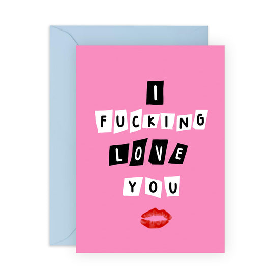Funny Anniversary Card For Wife - I F*cking Love You - Girlfriend Birthday Cards - Rude Gifts For Women Sister Friend - Valentines Day Card For Her - Comes With Stickers - By Central 23