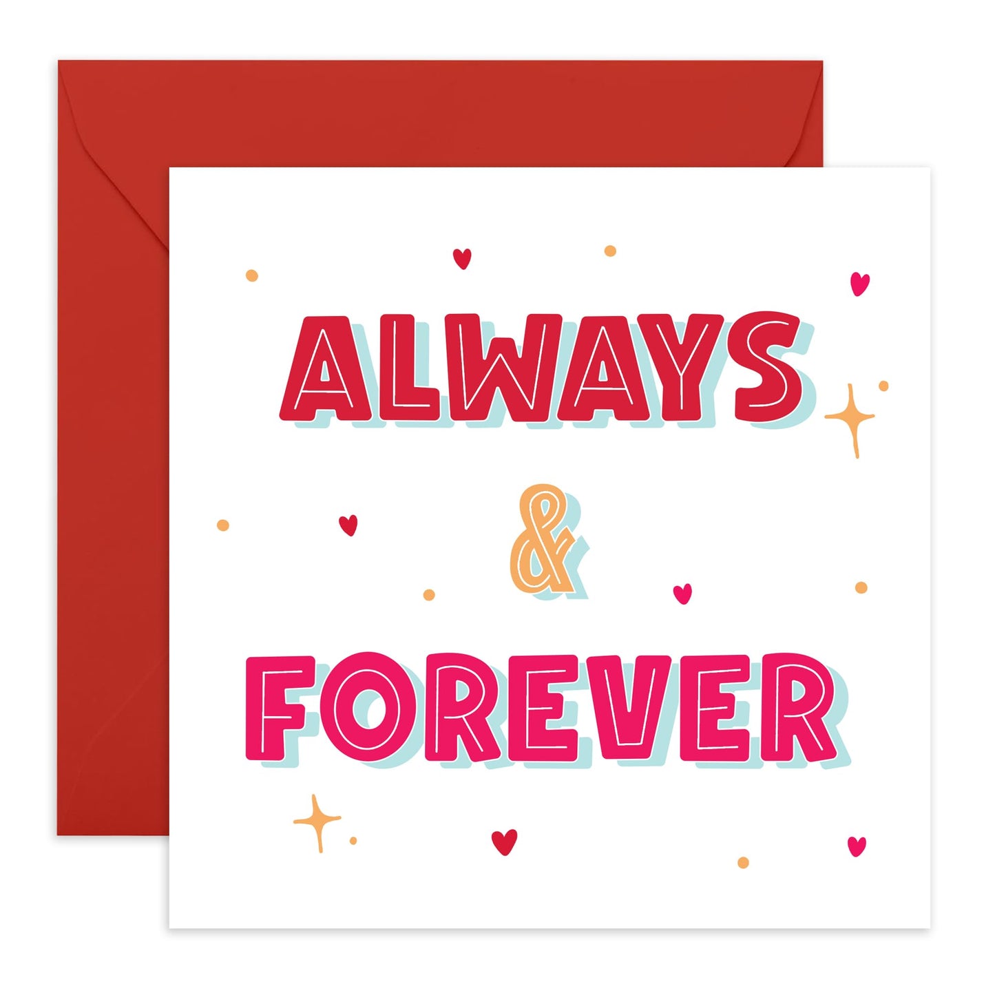 Wedding Anniversary Card For Husband Wife - Always & Forever - Anniversary Card For Boyfriend Or Girlfriend - Love Gifts For Him Her - For Couples Partner - Comes With Stickers - By Central 23