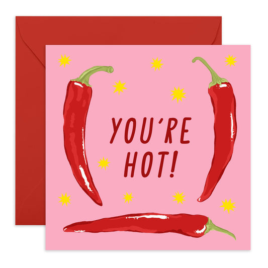 Girlfriend Birthday Cards Funny - You're So Hot - Funny Anniversary Card For Her - Naughty Valentines Card - Galentines - Boyfriend Gifts For Him - Sexy Gifts For Husband Wife - Comes With Stickers