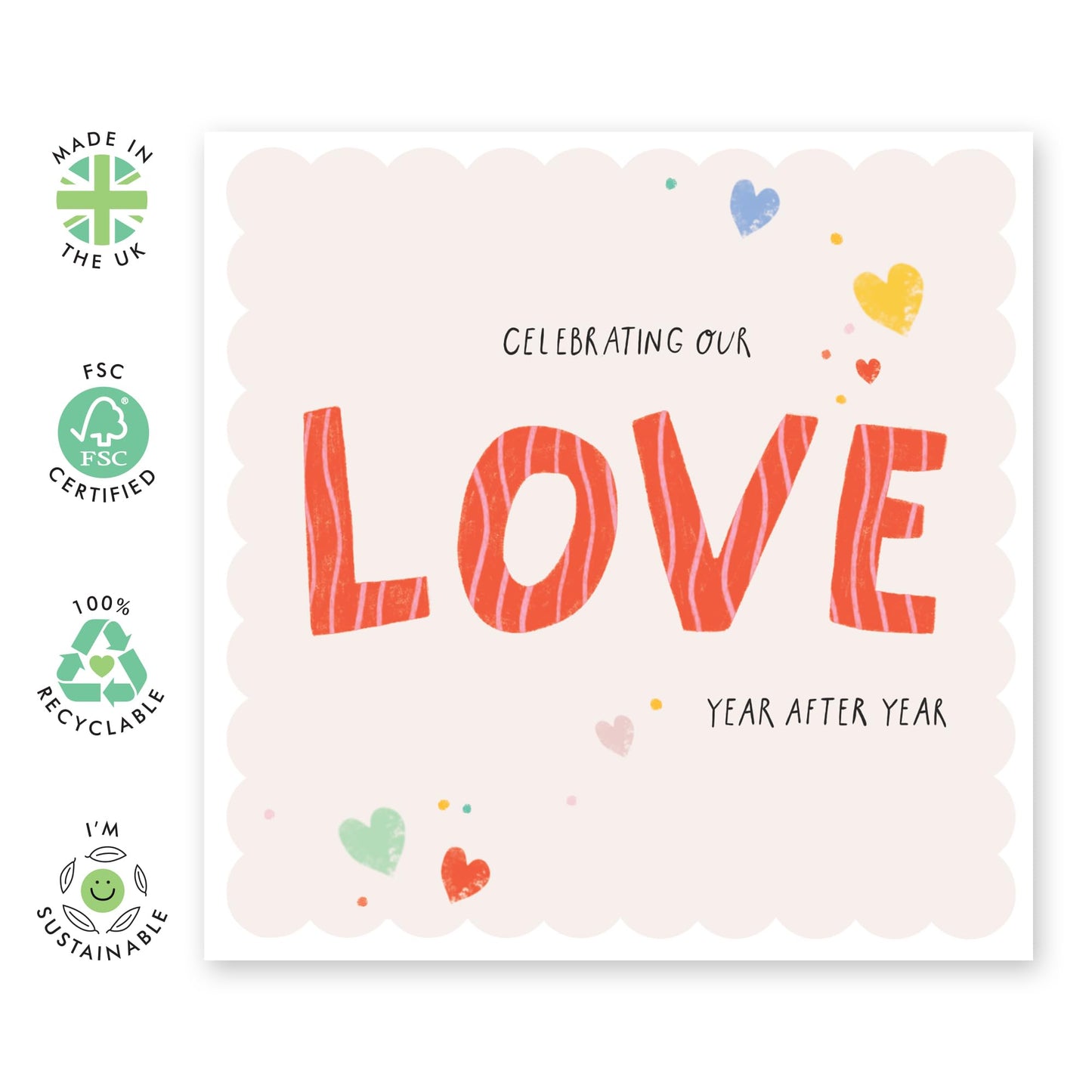 Romantic Card For Partner - Celebrating Love Year After Year - Valentines Card For Boyfriend Girlfriend - Wedding Card Wife Husband - Anniversary Card Wife Husband - Comes With Stickers By Central 23