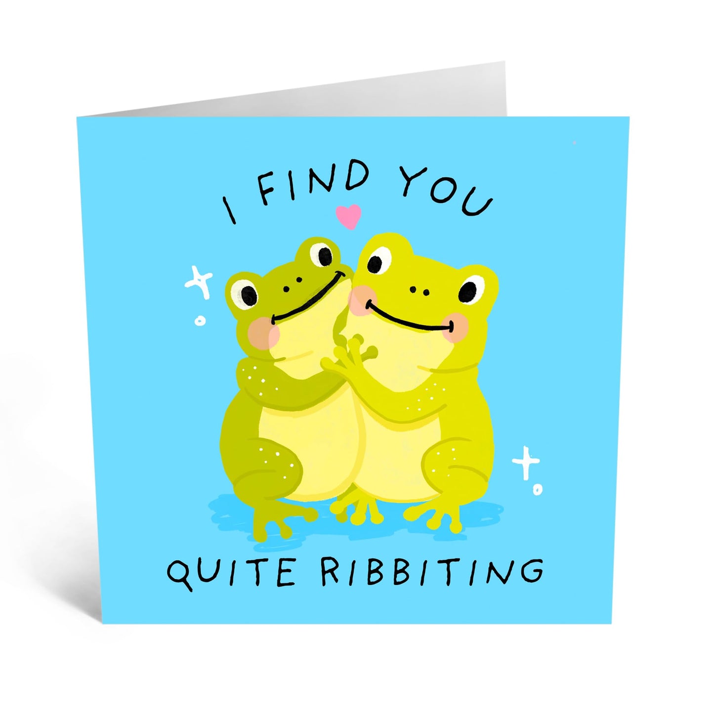 Greeting Card - 'I Find You Quite Ribitting' -For Lovers, Husband, Wife, Girlfriend, Boyfriend - Ideal for Any Occasion with a Touch of Humor - - Comes with Fun Stickers by Central 23