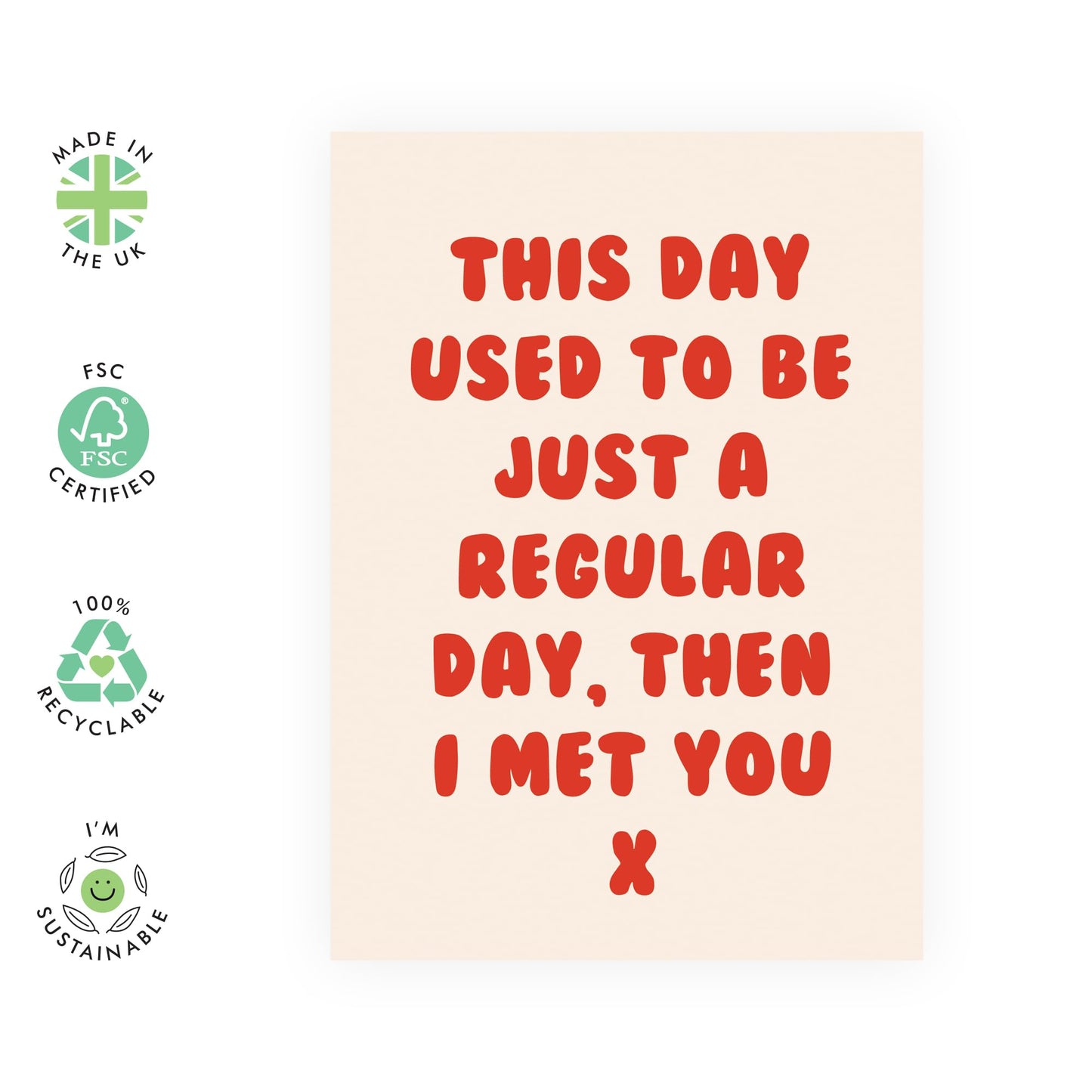 Anniversary Card For Couple - This Day Used To Just Be A Regular Day - Valentines Card Husband Wife - You Are Loved Cards - Greeting Cards Girlfriend Boyfriend - Comes With Fun Stickers By Central 23