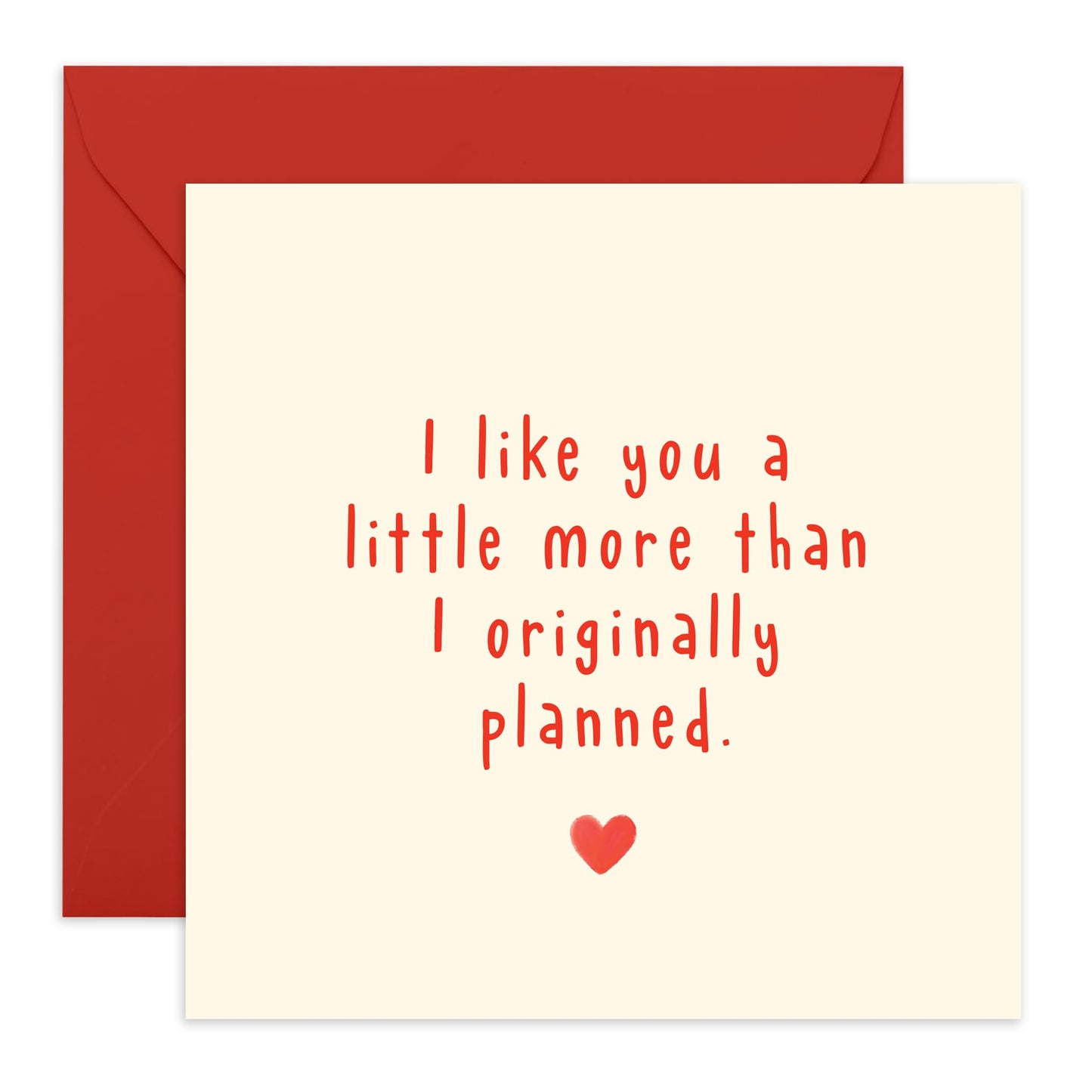 Funny Engagement Card - Sweet Thinking Of You Card - I Like You For Valentines Day - I Like You More Than I Planned - I Love You Gifts For Him Her - Comes With Stickers By Central 23