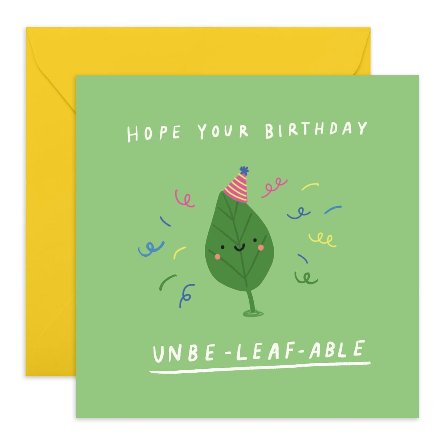 Cute Birthday Card - 'Un-Be-Leafable' - Gifts for Best Friends, Besties, BFF,Girlfriends, Co-workers, Colleagues, Mates, Bruv - Funny Wordings - Comes with Fun Stickers