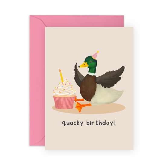 Happy Birthday Card For Him Her - Quacky Birthday Duck - Funny Birthday Greeting Cards For Men Women - Gifts For Friends Son Daughter Husband Wife - Comes With Fun Stickers - By Central 23