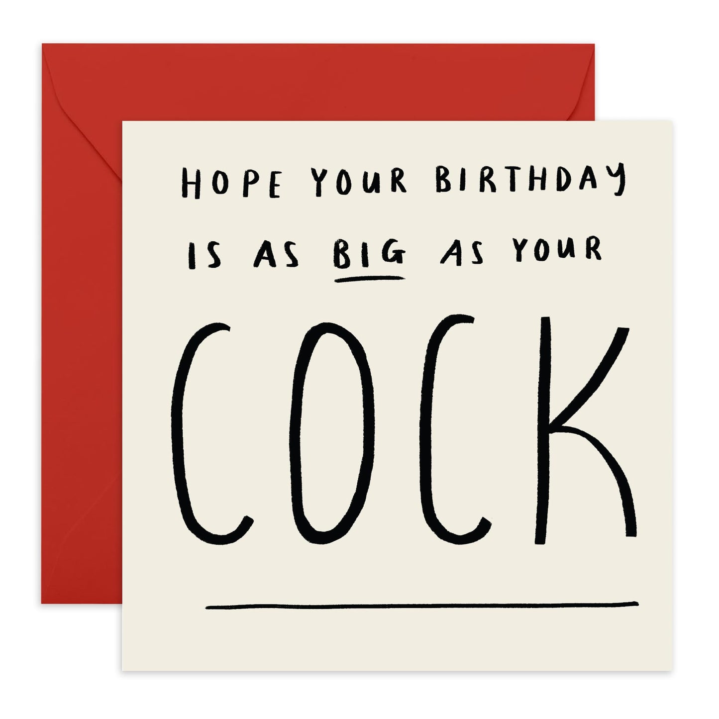 Husband Birthday Cards Rude - As Big As Your C*ck - Funny Birthday Cards For Men - Boyfriend Birthday Card - Naughty Greeting Cards For Partner - Comes With Stickers - By Central 23
