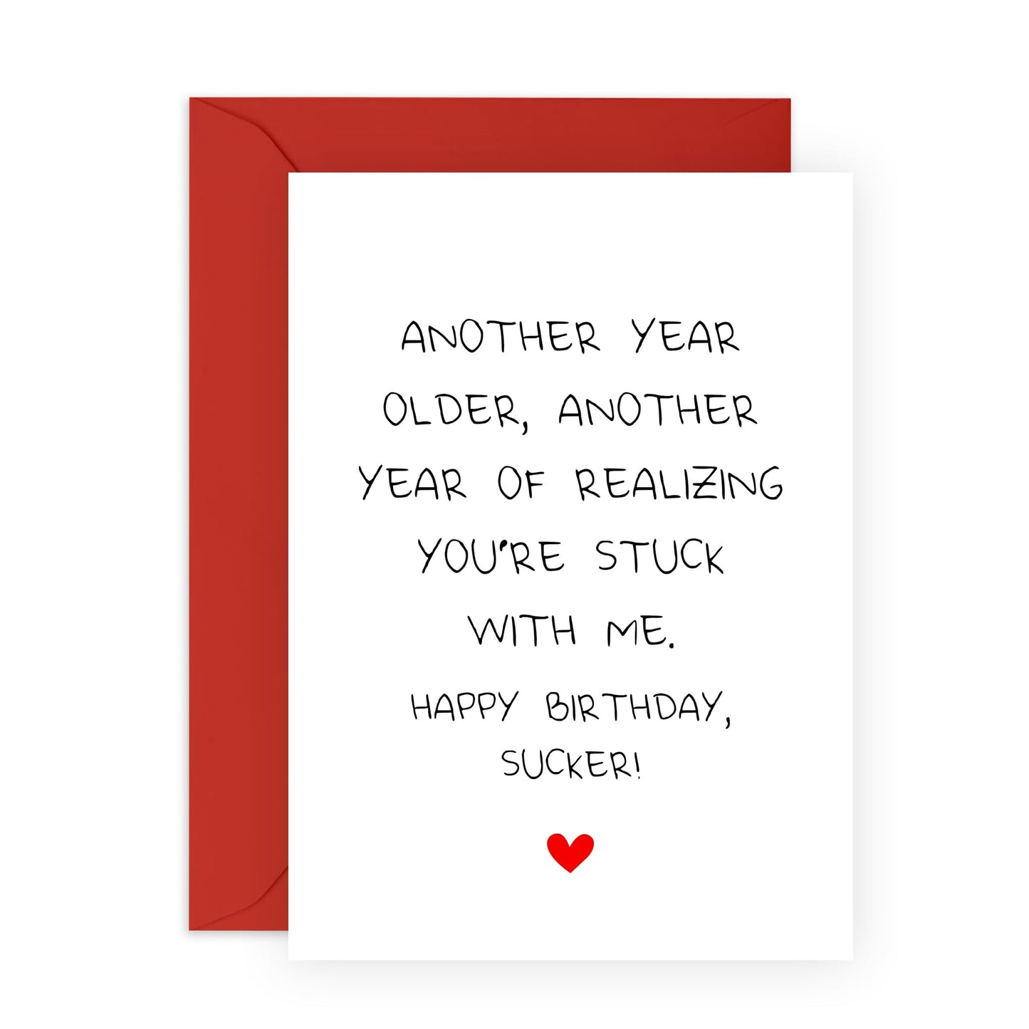 Funny Husband Birthday Card From Wife - You're Stuck With Me - Humorous Birthday Cards For Men - Gifts For Him - Boyfriend Fiance Partner - Comes With Stickers - By Central 23