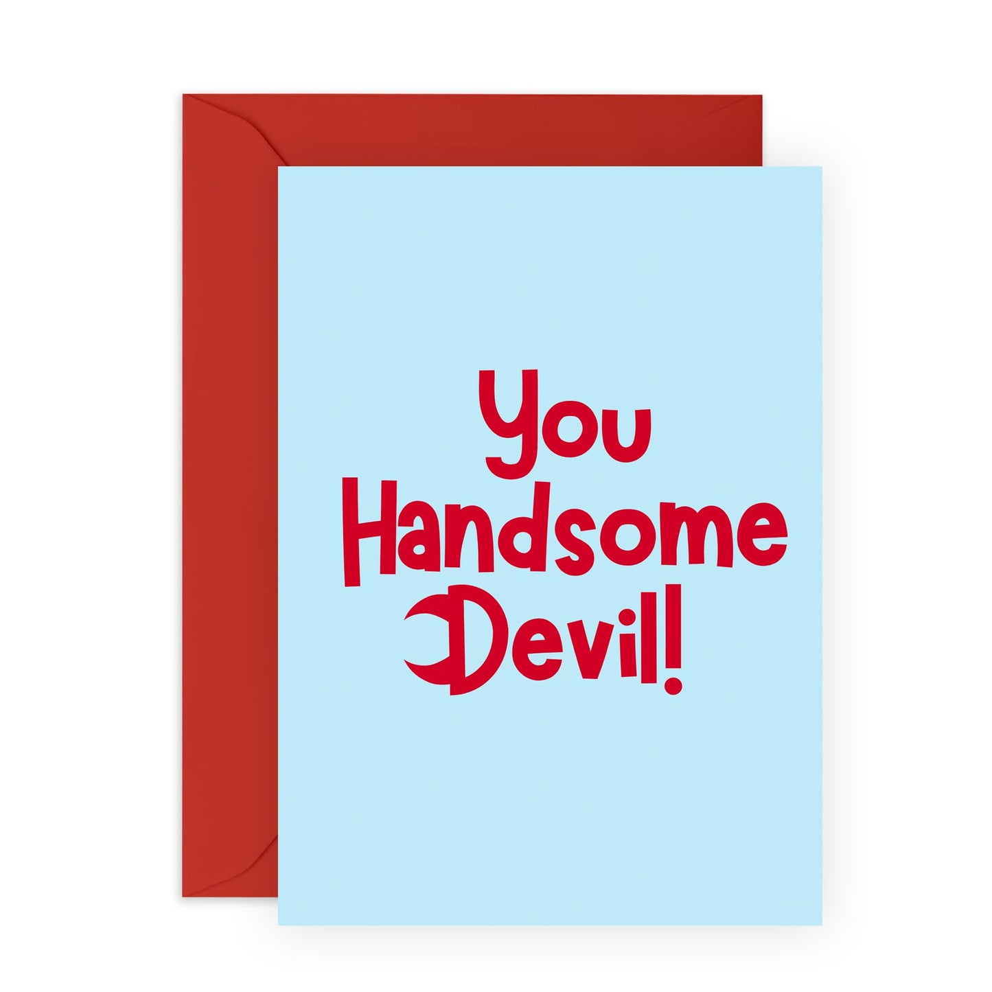 Playful Greeting Card - 'HANDSOME DEVIL' - Perfect for Celebrating Special Muments with a Fun Twist - Ideal for Friends and Loved Ones Who Appreciate a Compliment - Comes With Stickers By Central 23