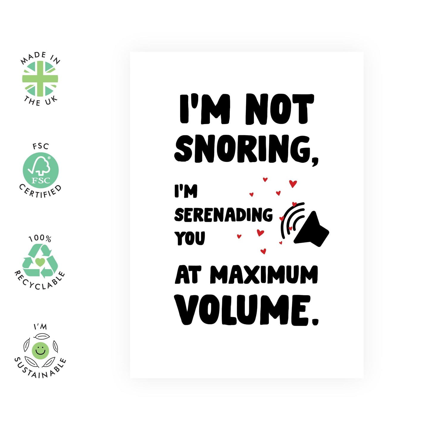 Funny Anniversary Card - Snoring Serenade - Humorous Romantic Valentines Day Card for Husband, Wife, Boyfriend, Girlfriend, Spouse, Married Couples, Babe, Fiance, Other Half - Comes with Stickers