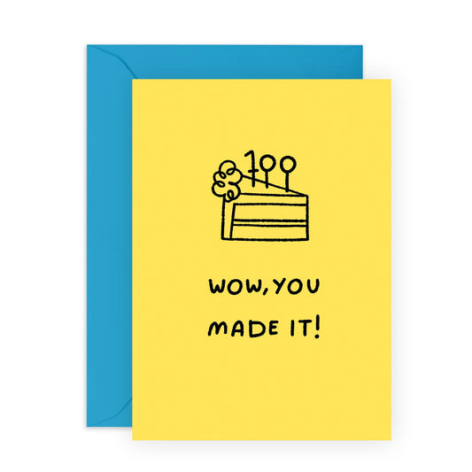 100th Birthday Card For Women - 100 Wow You Made It - Gifts For Her - Pretty Centennial Birthday Cards For Sister Friends Mum Auntie Grandma Wife - Comes With Fun Stickers By Central 23
