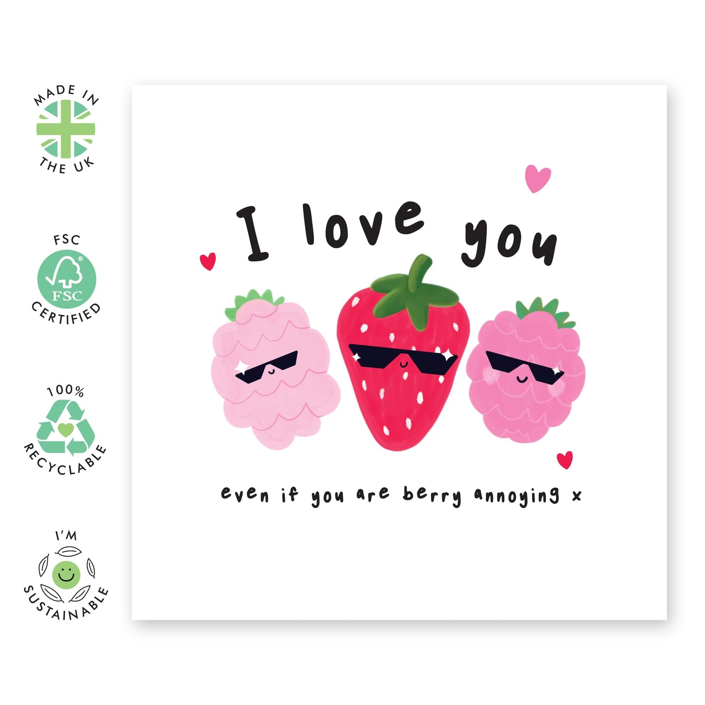 Valentines Cards For Boyfriend Girlfriend - I Love You Even If You Are Berry Annoying - Funny Anniversary Cards For Couples - Wedding Card For Wife Husband - Comes With Stickers By Central 23
