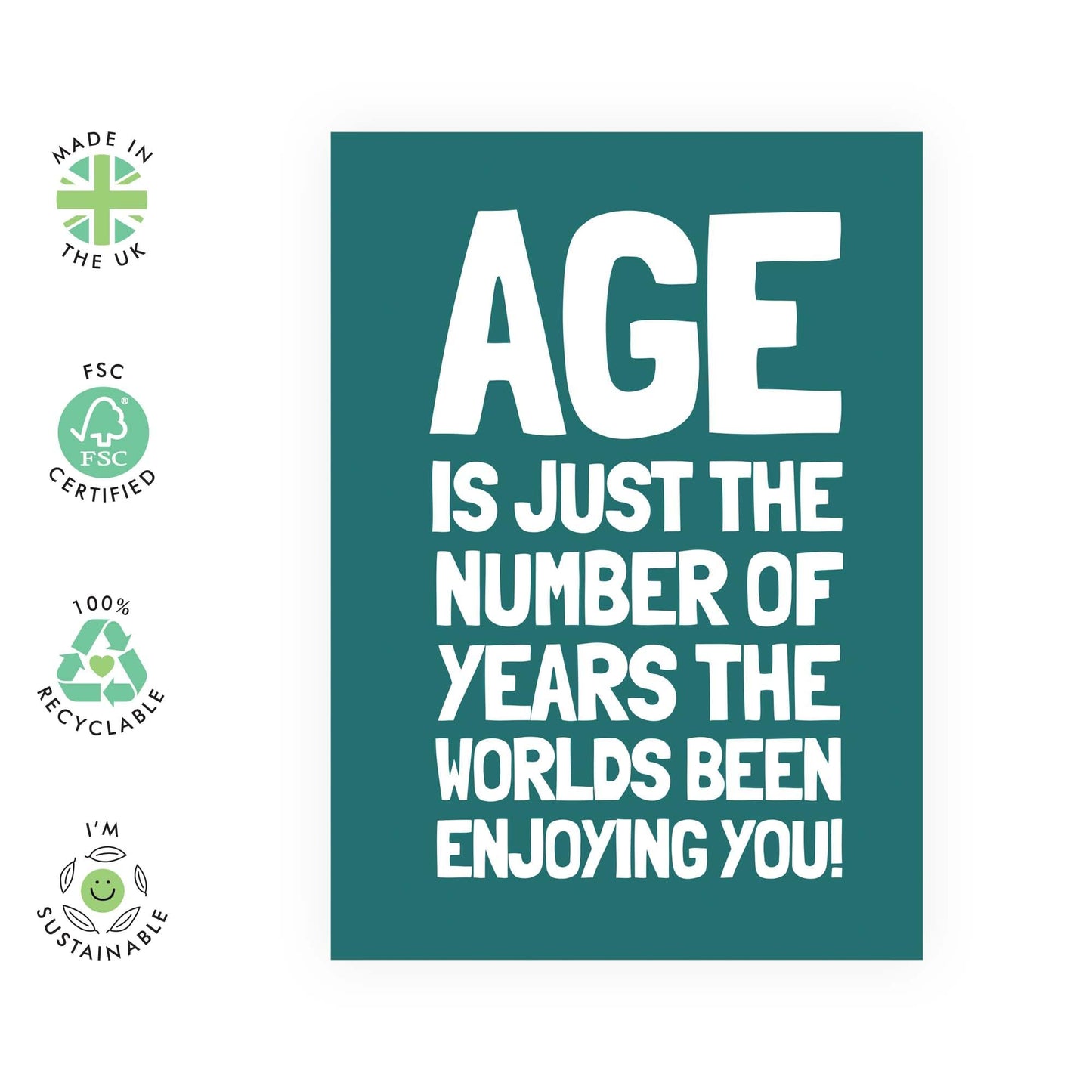 Birthday Greeting Card - 'THE WORLD'S BEEN ENJOYING YOU' - Perfect for Celebrating Your Loved Ones Special Day- Ideal for Him Her Wife Husband Friends Family BFFs- Comes With Stickers By Central 23