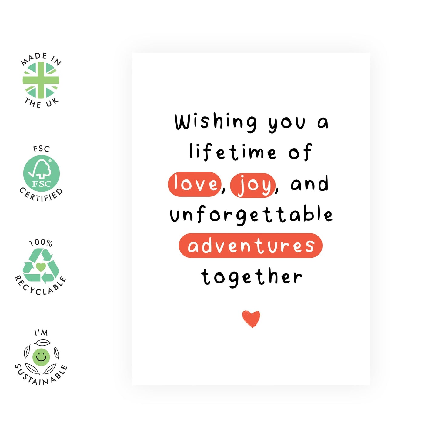 Romantic Love Card For Couples - 'Adventures Together' - Gifts for Wife, Husband, Girlfriend, Boyfriend, Him, Her, Partner, Married Couples, Other Half - Valentines Day - Comes with Fun Stickers
