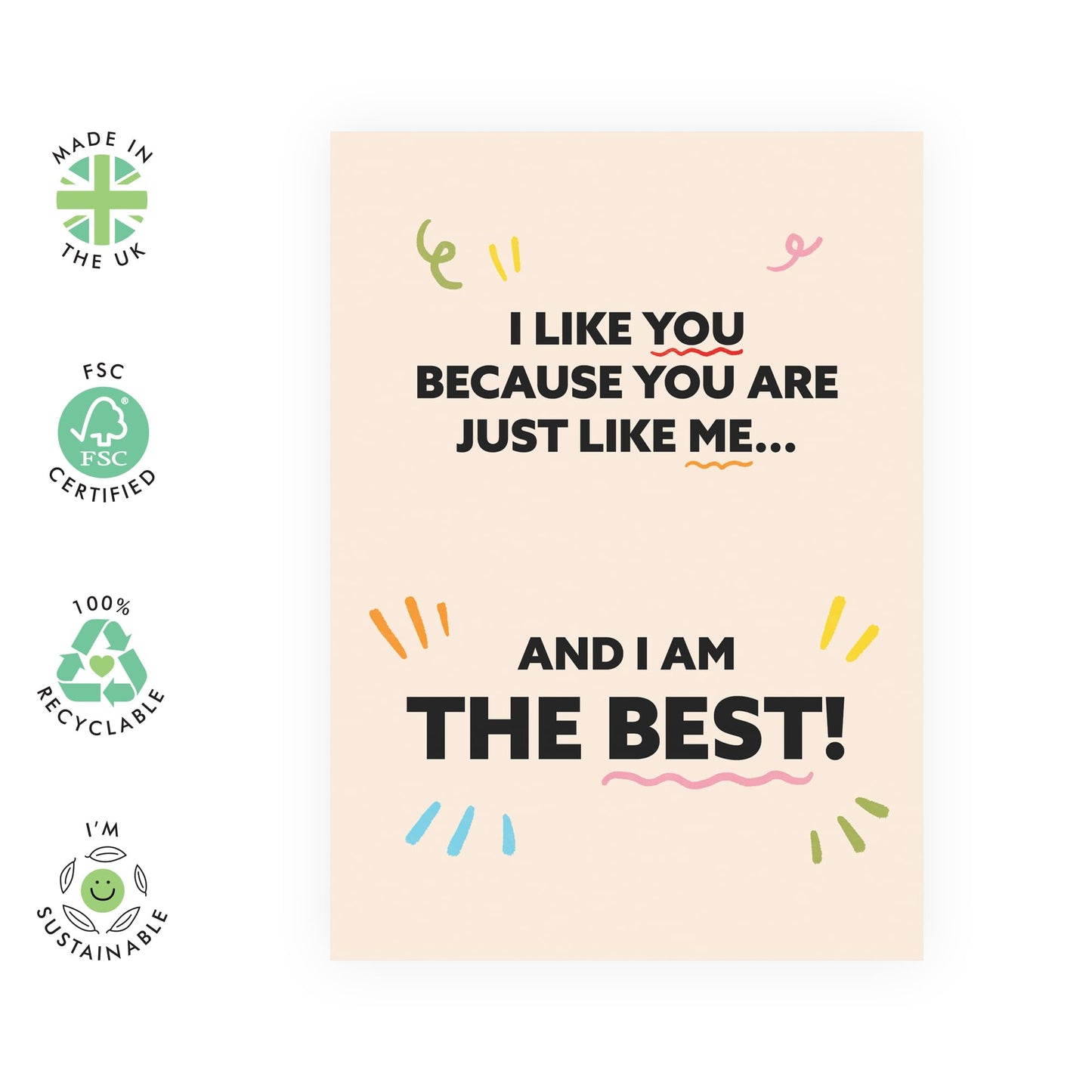 Anniversary Card Funny - I Like You Because You Are Like Me - Wedding Anniversary Card For Husband Wife Partner Special Friend - Gifts For Girlfriend Boyfriend - Comes With Stickers By Central 23