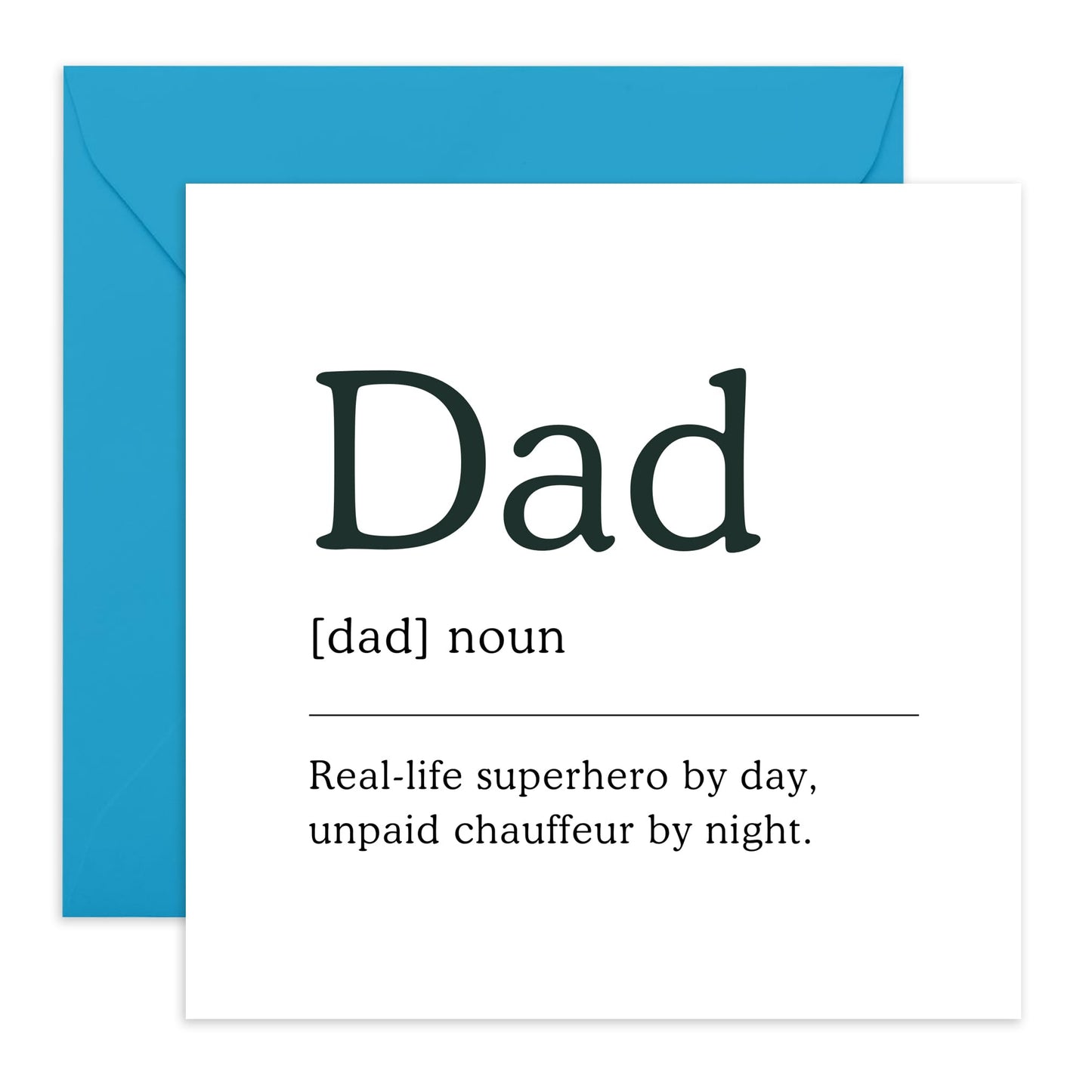 Dad Birthday Card Funny - Super Hero by Day, Chauffer by Night - Fathers Day Card From Daughter - Happy Birthday Dad Card - Thank You I Love You Gifts For Him - Comes With Stickers By Central 23