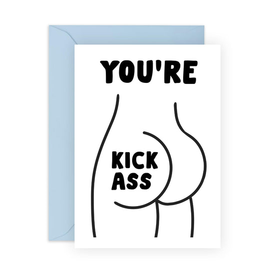 Good Luck Cards - Great Job! - You're Kick Ass - Funny Thank You Card For Friends - Congratulations Greeting Cards For Son Daughter Employee - Comes With Fun Stickers By Central 23