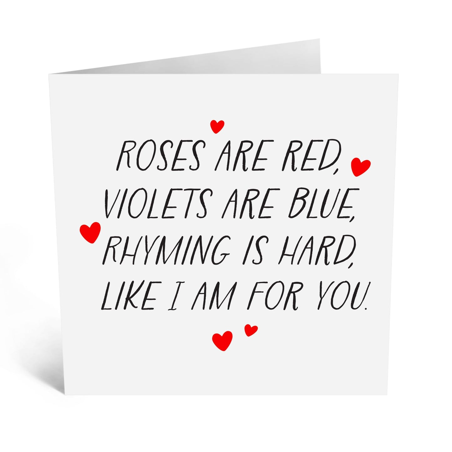 Greeting Card - 'ROSES ARE RED HARD FOR YOU' - Perfect for Any Occasion with a Fun Twist on a Classic Poem and Playful Design - Ideal for Humor and Heartfelt Charm - Comes With Stickers By Central 23