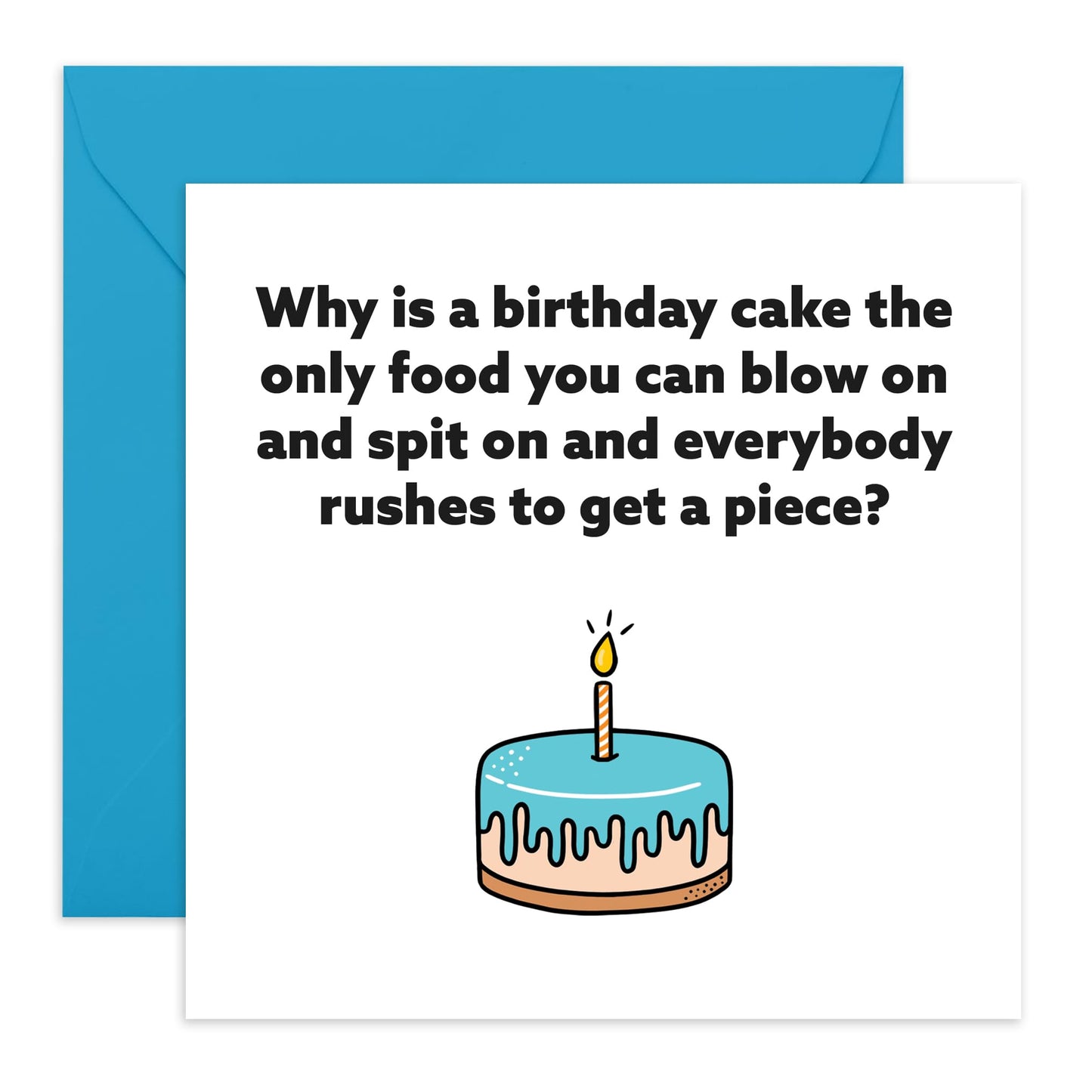 Funny Reality Birthday Card - 'Birthday Cake' - Gifts for Dad, Best Friends, Cousin, Colleagues, Co-Workers, Him, Guys, Boys, Officemates, Cousin, Buddies - Blowing Candle - Comes with Fun Stickers