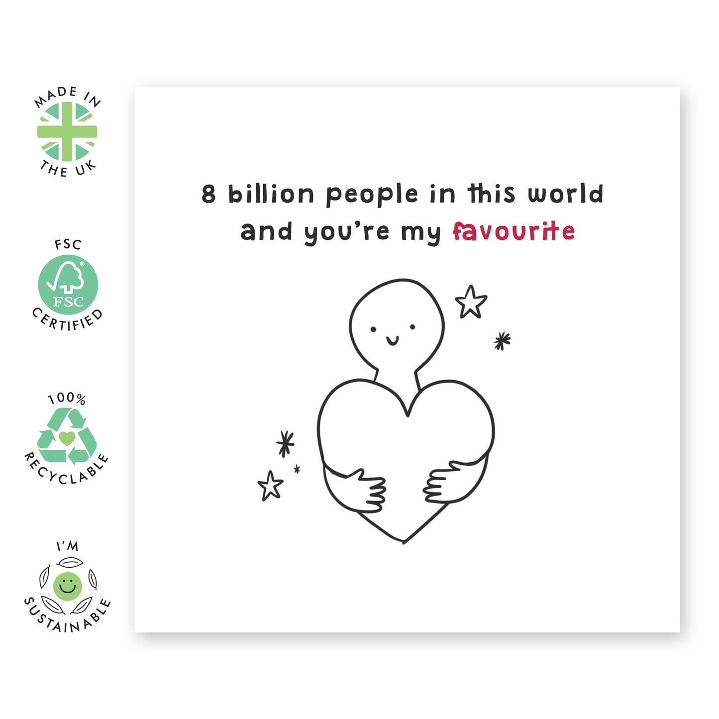 Couples Anniversary Card - 8 Billion People In This World Person - Valentines Card For Boyfriend Girlfriend - Wedding Anniversary Card Husband Wife - Gifts Him Her - Comes With Sticker By Central 23