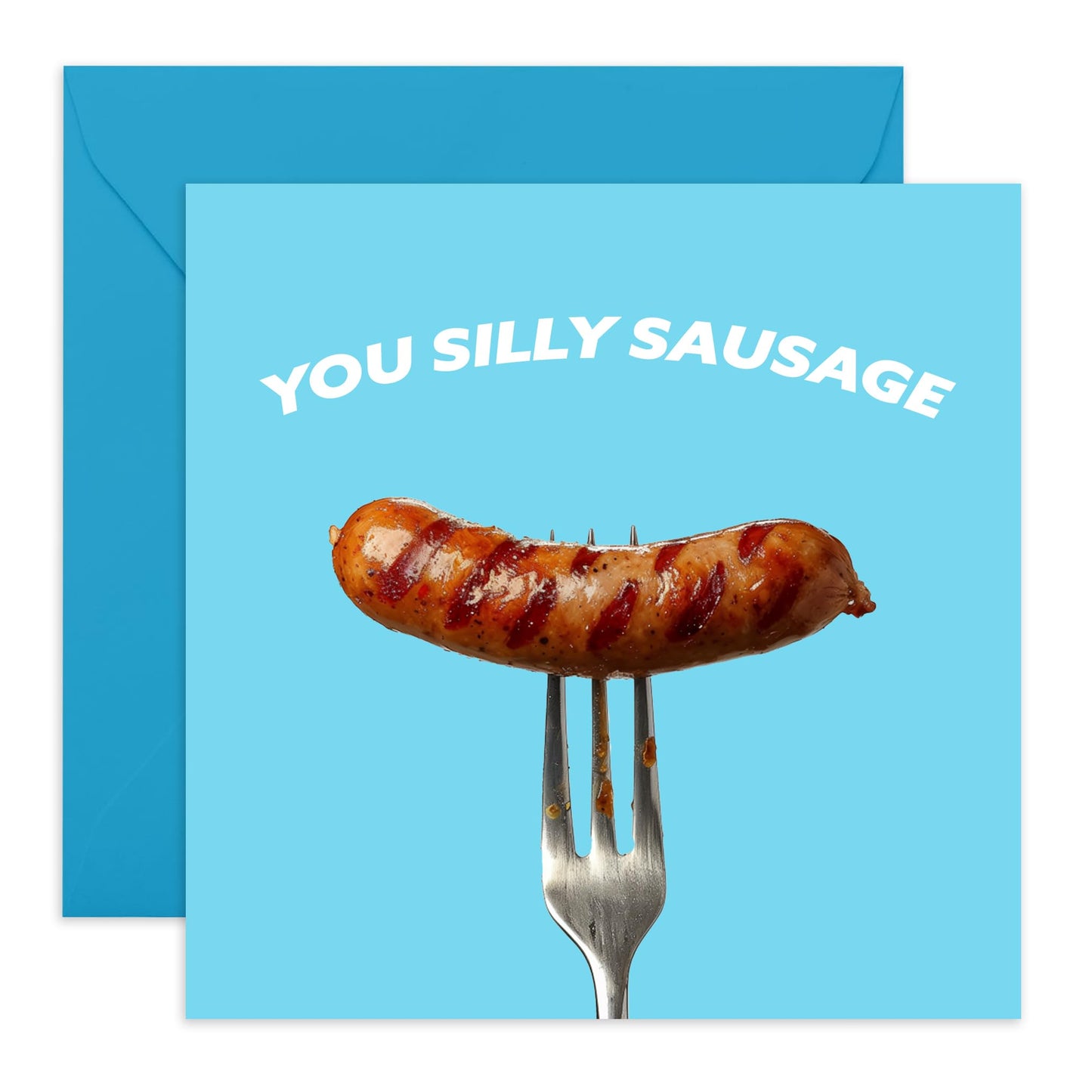 Greeting Card - 'YOU SILLY SAUSAGE' - Perfect for Adding a Fun and Lighthearted Touch to Any Occasion - Ideal for Bringing Laughter and Joy with a Playful Twist - Comes With Stickers By Central 23