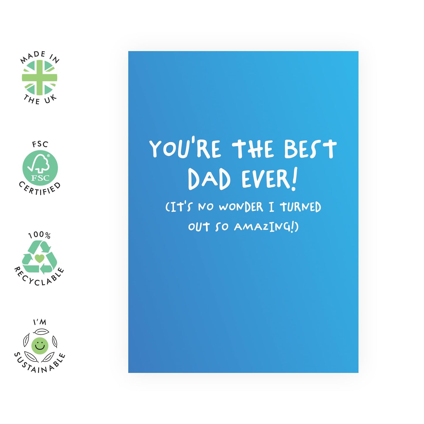 Funny Dad Birthday Card - The Best Dad Ever! - Hilarious Jokes Pun Humour - Happy Birthday Dad Cards From Son Daughter - Gifts For Him Men Papa Pop Daddy - Comes With Stickers By Central 23