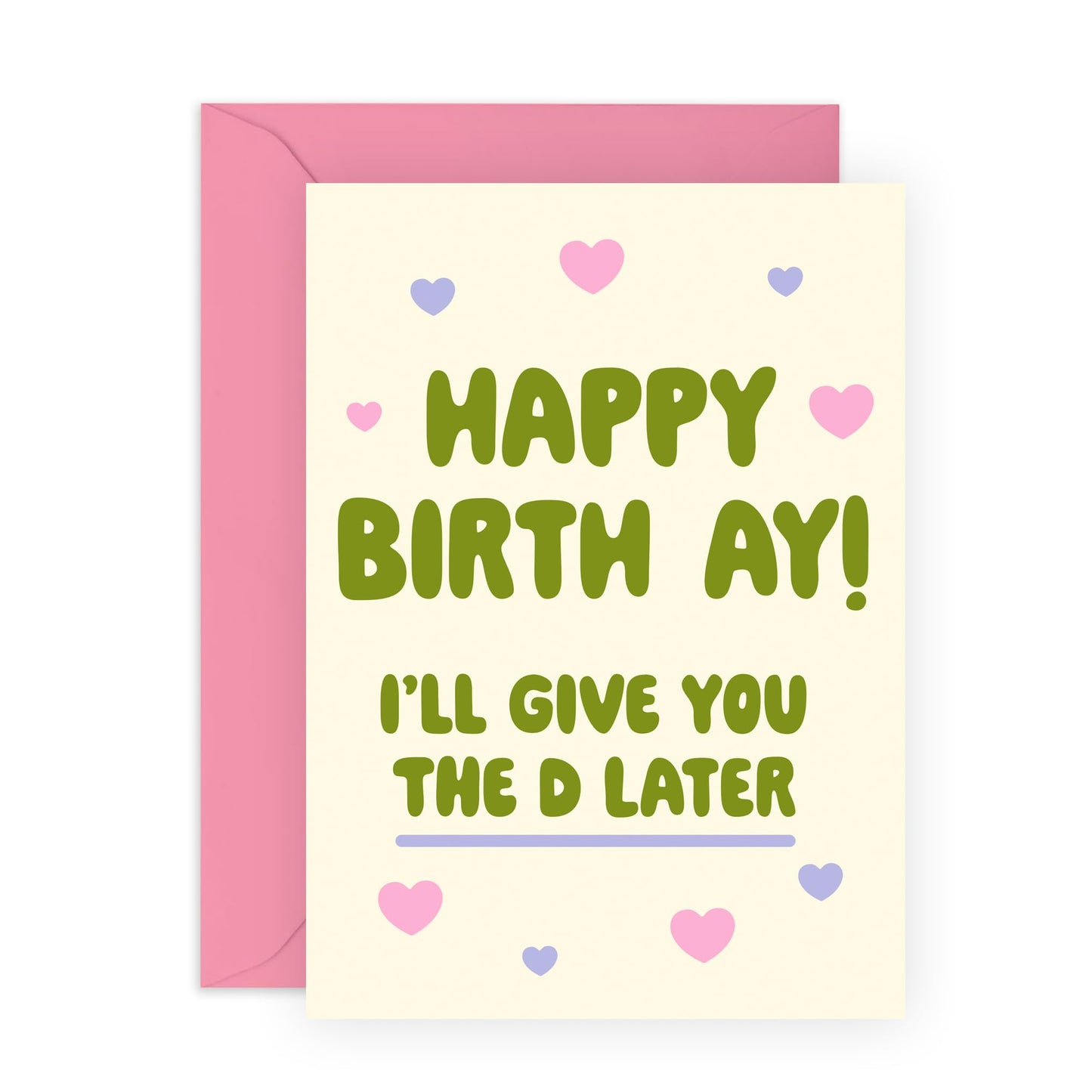 Hilarious Birthday Card - 'Happy Birth*ay' - Presents for Wife, Girlfriend, Babe, Partner, Other Half, Couples - I Will Give The D Later - Comes with Fun Stickers