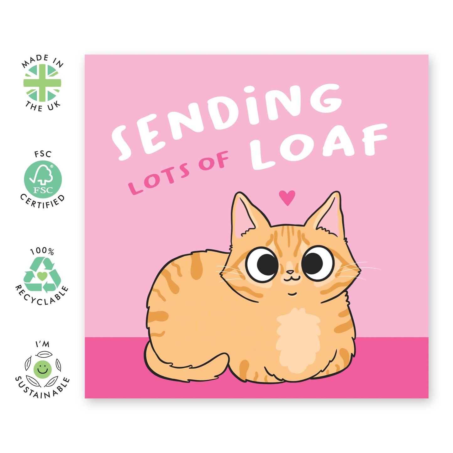 Cat Mum Card - Cat Dad Card - Sending Lots Of Loaf On Your Bday - Cat Birthday Card- Gifts For Men And Women - Cute Greeting Cards For Friends Pet Owners - Comes With Fun Stickers - By Central 23