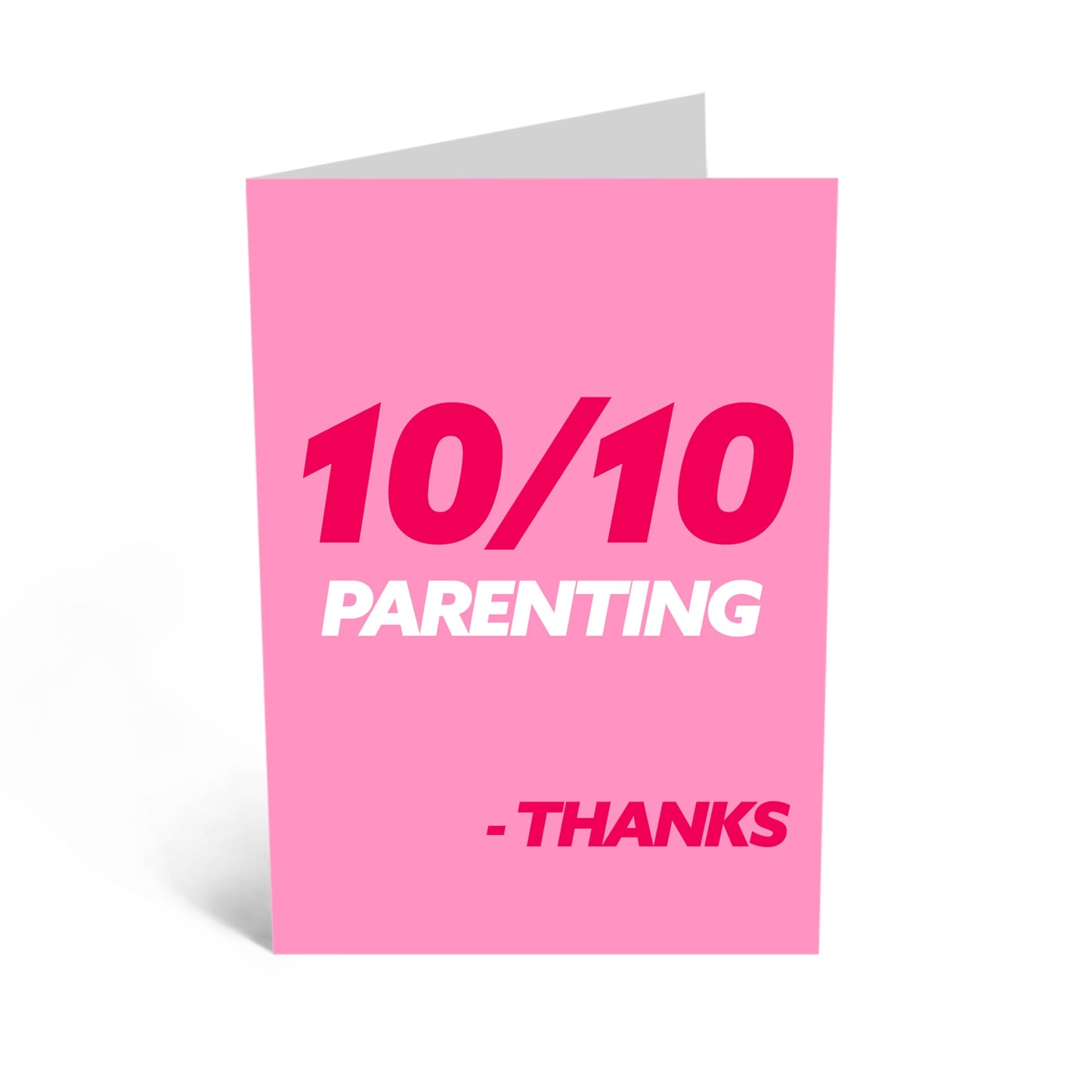 Appreciation Greeting Card for Parents - '10/10 PARENTING' - Gifts For Mum, Dad, Ma, Pop, Mama, Her, Him From Son and Daughter - Birthdays, Mothers Day, Fathers Day - Parenting - Comes with Stickers