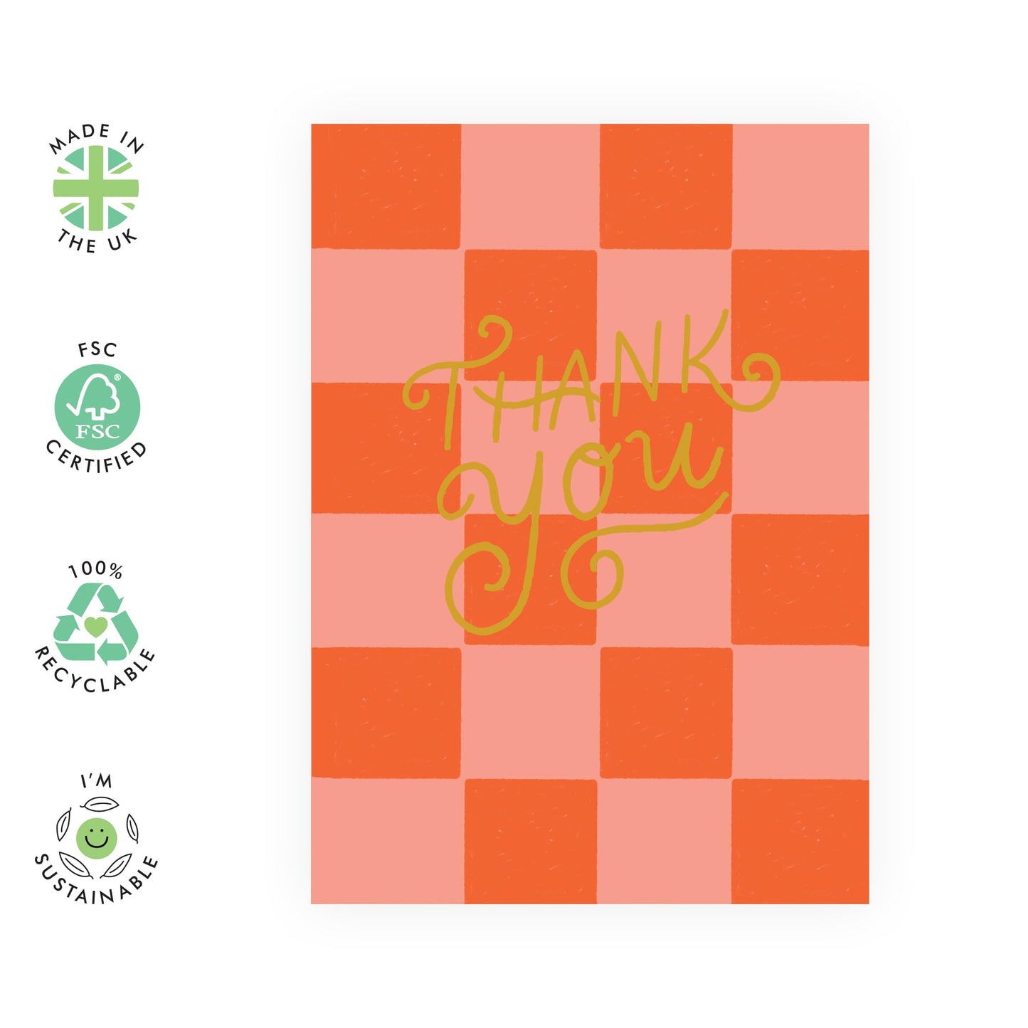 Thank You Greeting Cards - Thank You Check - Appreciation Cards For Mum Wife Sister Nan - Thank You Gifts For Her - Comes With Stickers And Envelope - By Central 23