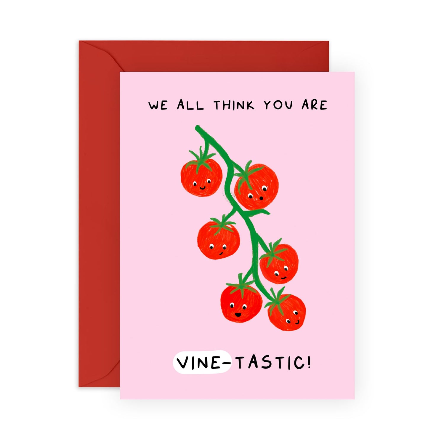Happy Birthday Card - We All Think You're VINE-tastic - Plant Lover Greeting Cards Funny Jokes Puns - Thank You Note Card & Envelope - Gifts For Friends Women Men - Comes With Stickers By Central 23
