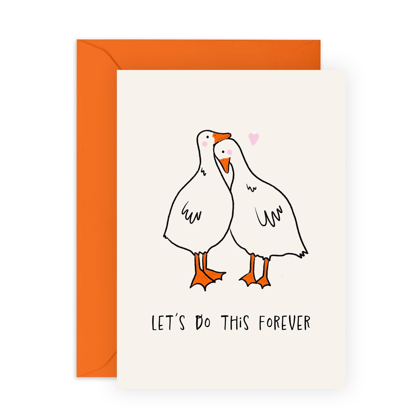 Hugging Goose Love Greeting Card - 'Let's Do This' - Gift for Married Couples, Wife, Husband, Spouse, Partner, Him, Her, Girlfriend, Boyfriend - Stronger Together - Comes with Fun Stickers