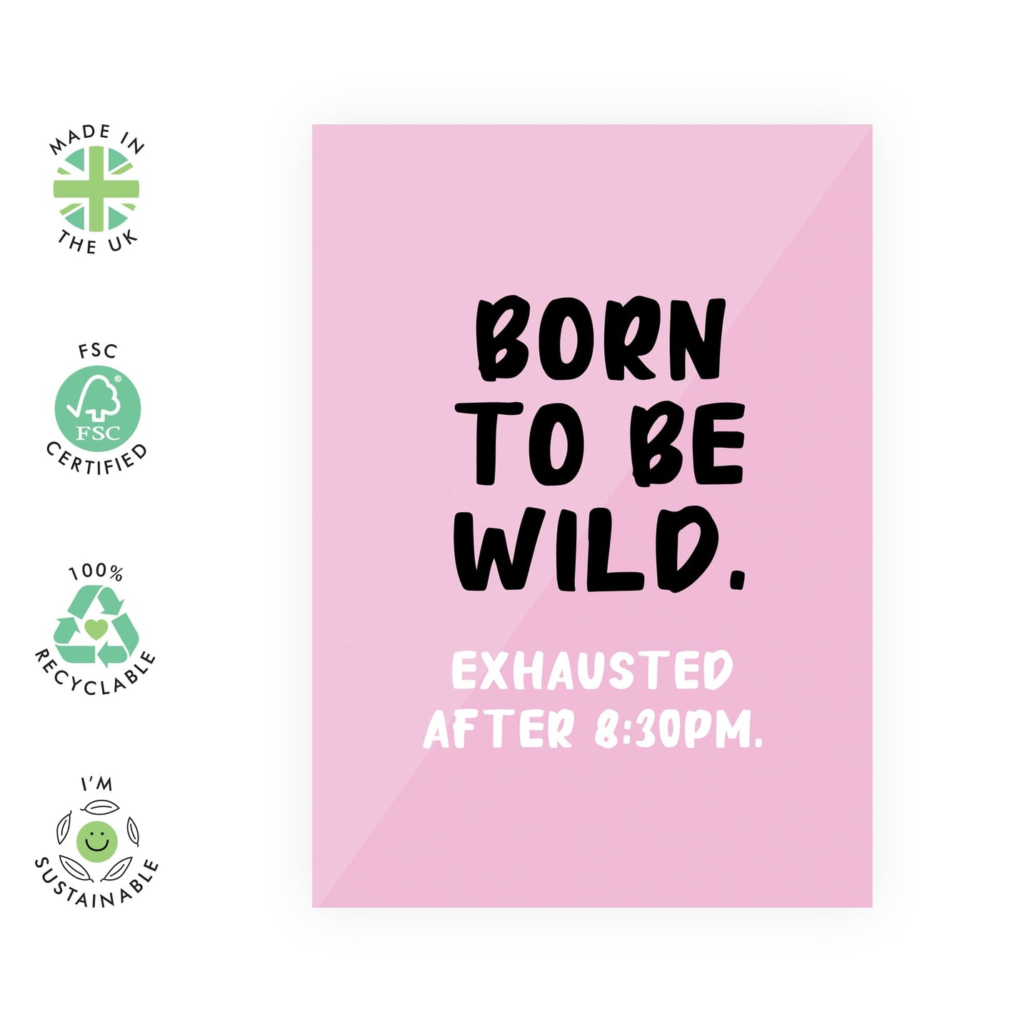 Womens Birthday Card - Exhausted After 8:30pm - Best Friend Birthday Card Female - Funny Gifts For Sister Friends Women Ladies - Comes With Stickers - By Central 23