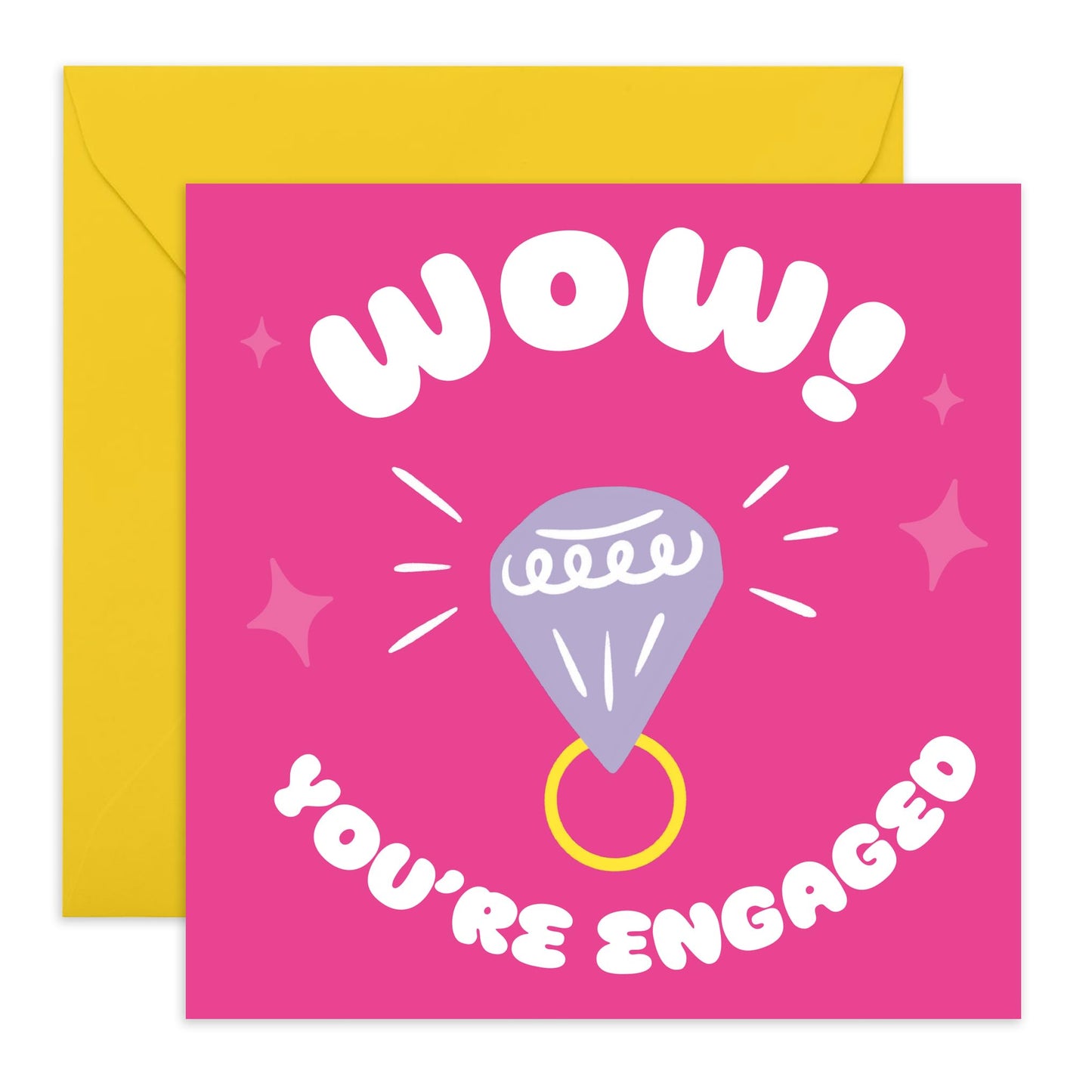 Engagement Card For Friends - Wow Engaged - Congratulations Card For Sister Best Friend Coworker - You're Getting Married Card - Gifts For Him Her Bride Groom - Comes With Fun Stickers By Central 23