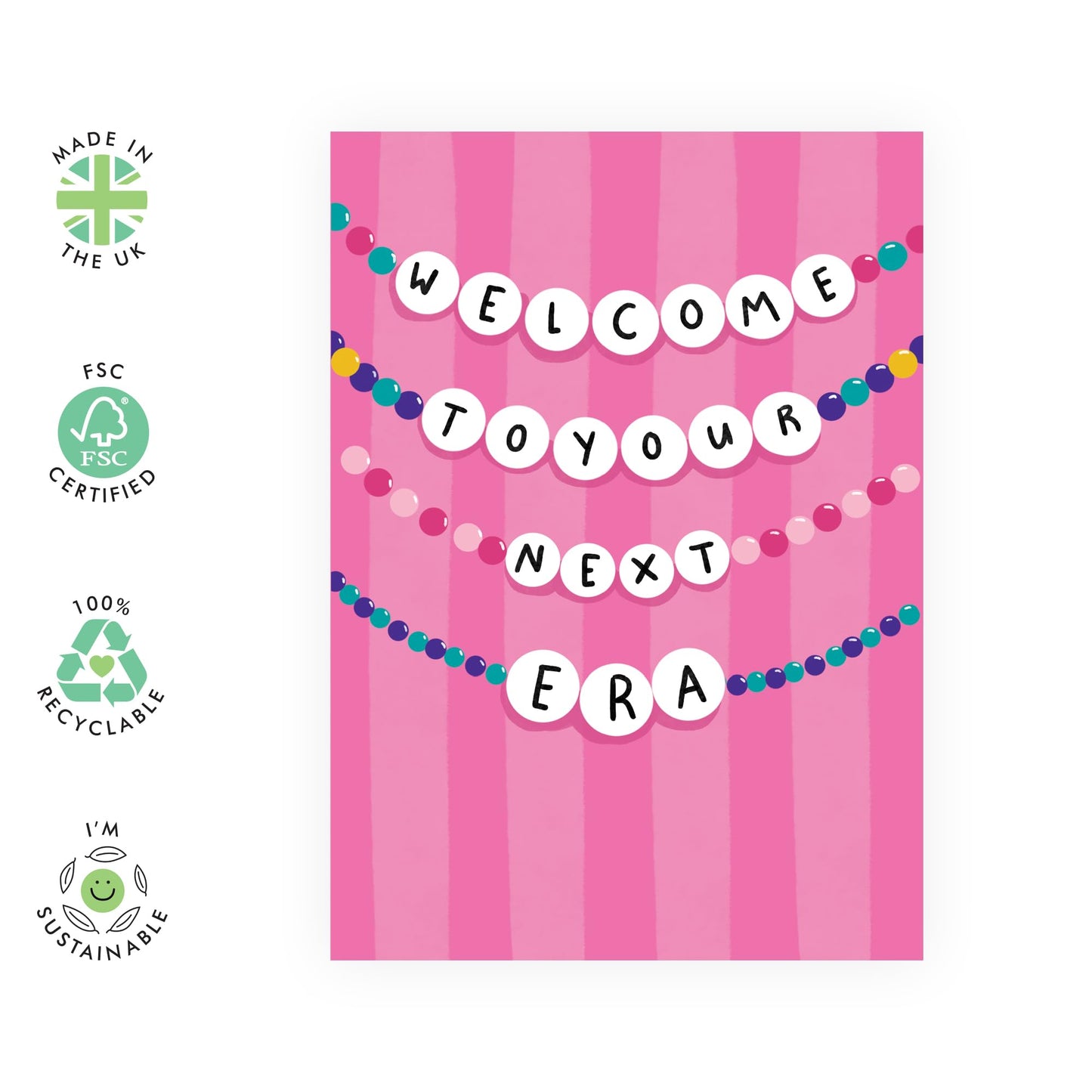 Greeting Cards For Her - 'Next Era' - Gifts for Besties, BFF, Girlfriend, Girls, Ladies, Women, Sister - New You Necklaces - Comes with Fun Stickers