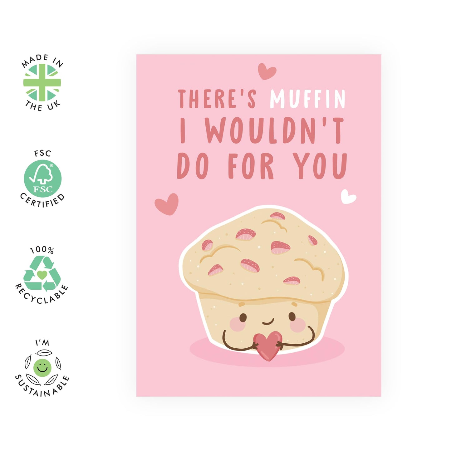 Anniversary Card For Wife - Muffin I Wouldnt Do For You - - Wedding Anniversary Card For Mum - Birthday Card - Gift For Women - Comes With Stickers - By Central 23