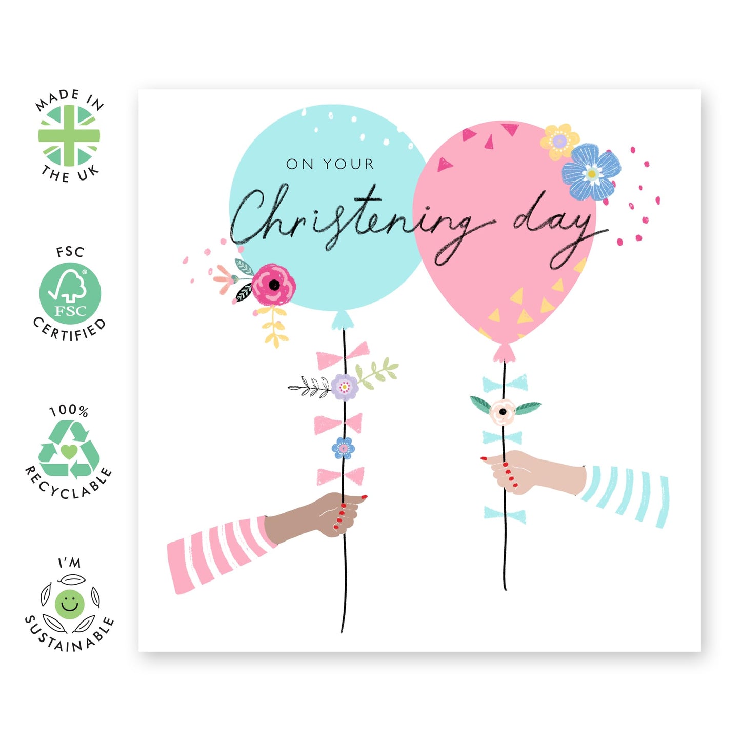 Dedication Day For Baby Girl Baby Boy - On Your Christening Day - Baptismal Card For Baby - Christening Card Niece Nephew - Baptism Granddaughter Grandson - Comes With Fun Stickers By Central 23