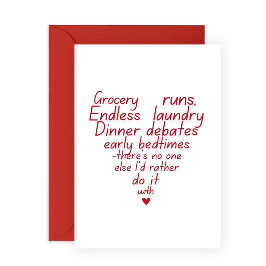 Cute Love Card - 'No One Else I'd Rather Do It With' - Romantic Valentines Day Gifts for Boyfriend, Husband, Wife, Girlfriend, Partner, Other Half - Together - Comes with Fun Stickers