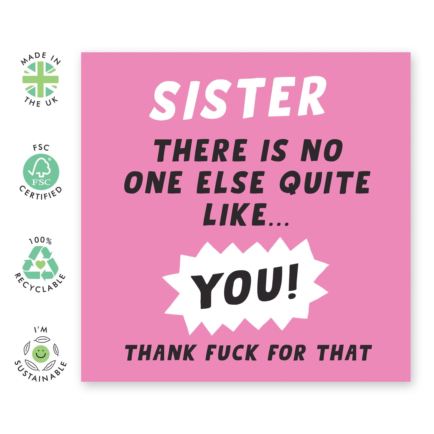 Sister Birthday Card - Sister No One Else Like You - Birthday Card For Her Female - Gift From Brother - Friends Bestfriends - Comes With Stickers By Central 23