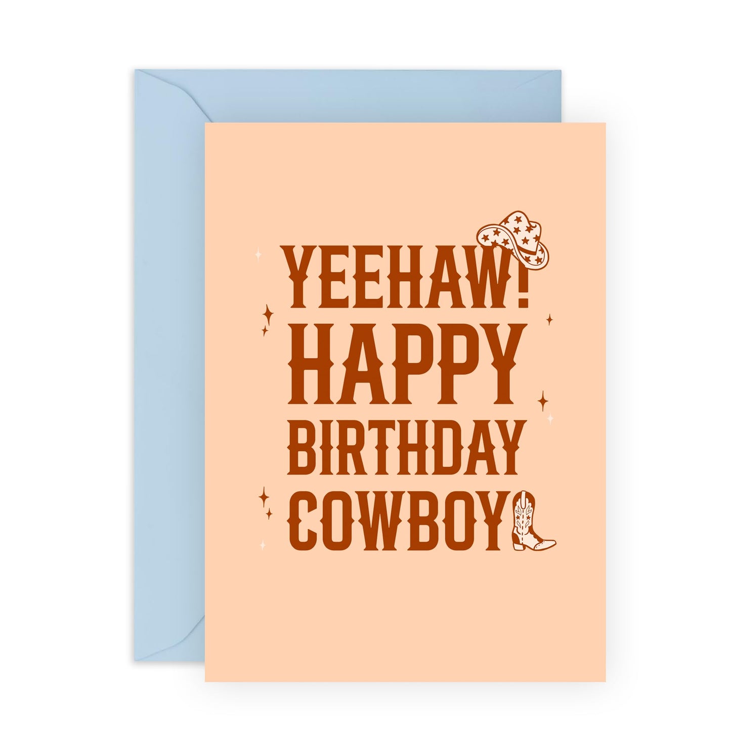 Brother Birthday Cards - Happy Birthday Cowboy - Funny Birthday Cards For Men - Gifts For Dad Husband Boyfriend - For Him - Comes With Stickers - By Central 23