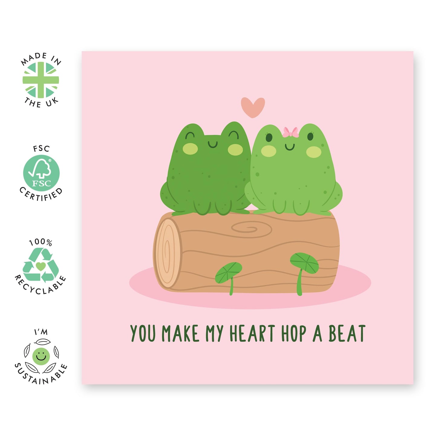Wife Husband Anniversary Card - Frogs Heart Hop A Beat - Birthday Card For Men Women - Valentines Card Girlfriend Boyfriend - Love Cards For Him Her - Comes With Stickers By Central 23